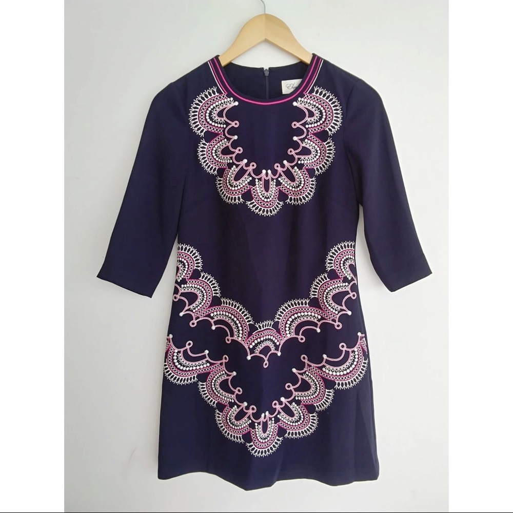 Eliza J Petite Embroidered Shift Dress